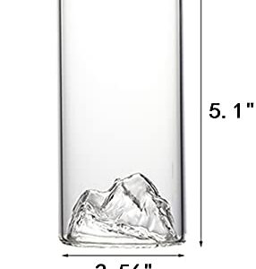 SFXFJ Juice Glasses, 6(5&1) Packs Crystal Mountain Old Fashioned Glasses, Borosilicate Glass Tea Cups, Bourbon Glasses for Men and Women(350ML/12OZ)