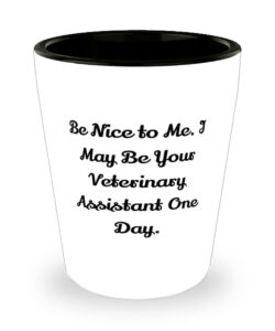 inspirational veterinary assistant shot glass, be nice to me. i may be your veterinary, special for colleagues, graduation