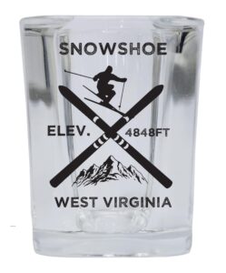 r and r imports snowshoe west virginia ski snowboard 2 ounce liquor shot glass square base