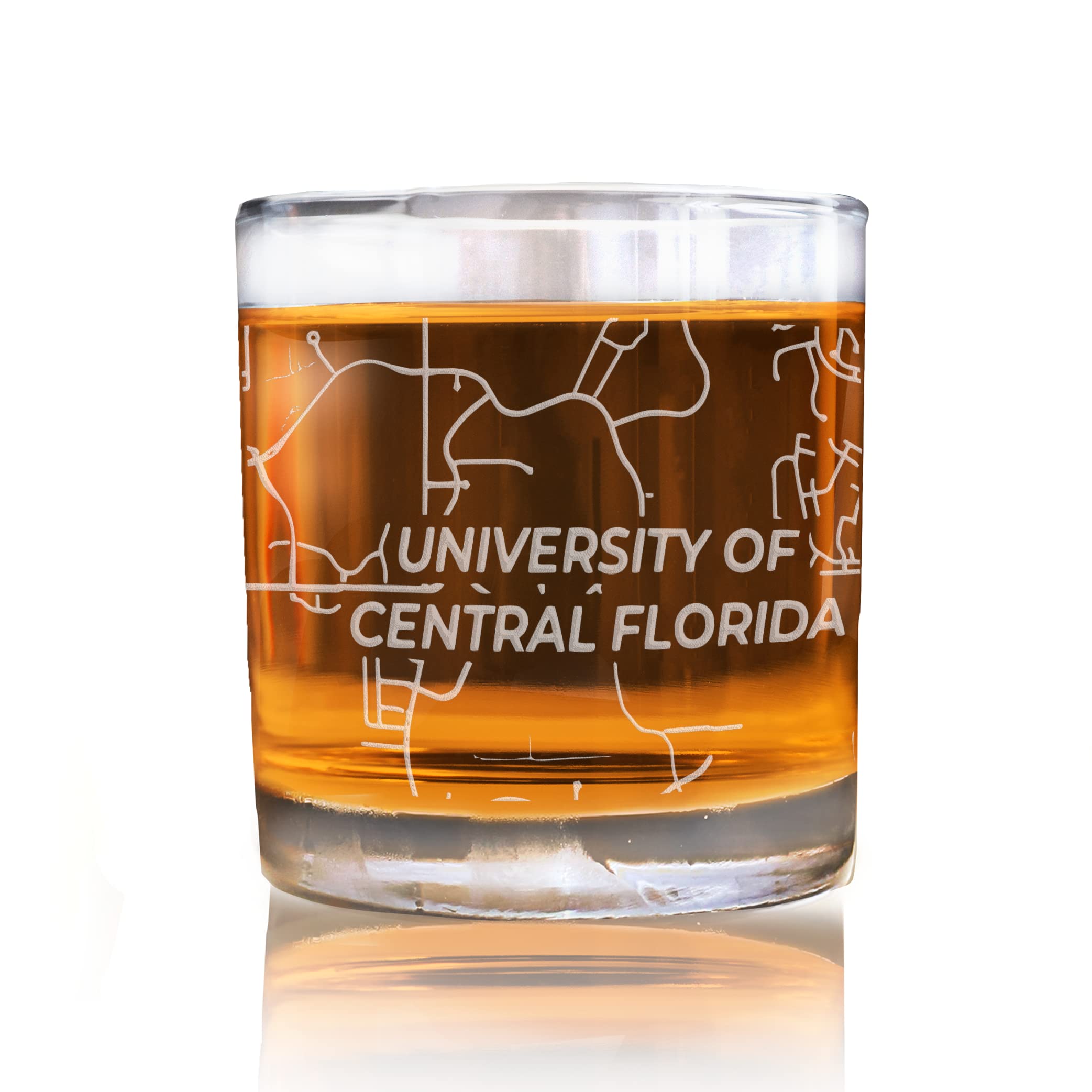 American Sign Letters Florida State College Glasses - University Of Central Florida Whiskey Glass, Florida College Map Glasses