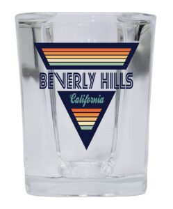 r and r imports beverly hills california 2 ounce square base liquor shot glass retro design