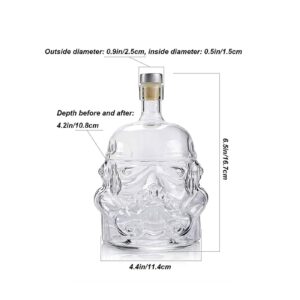 Transparent Creative Whiskey Decanter Set with 2 Glasses, Flask Carafe,Whiskey Carafe for Wine,Scotch,Bourbon,Vodka,Liquor - 750ML