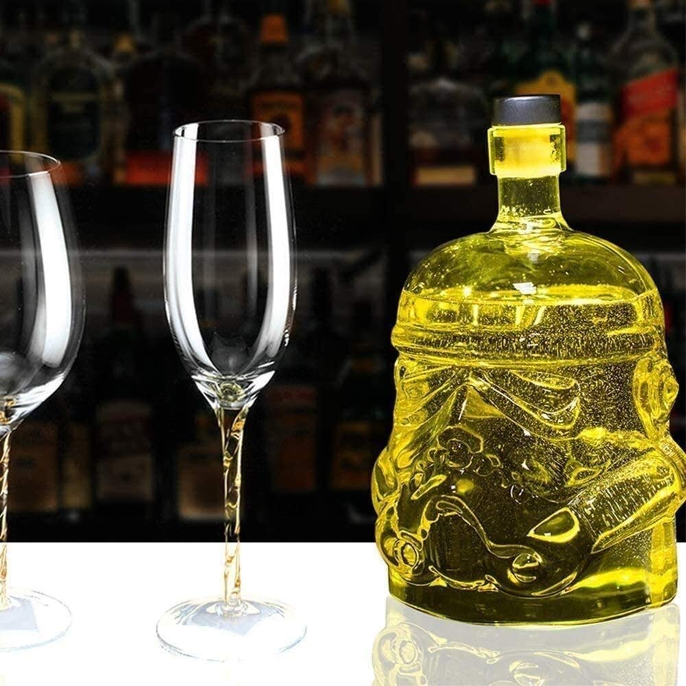 Transparent Creative Whiskey Decanter Set with 2 Glasses, Flask Carafe,Whiskey Carafe for Wine,Scotch,Bourbon,Vodka,Liquor - 750ML