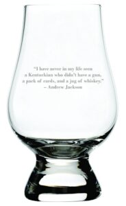 andrew jackson quote etched crystal whisky glass compatible with the glencairn glass accessories