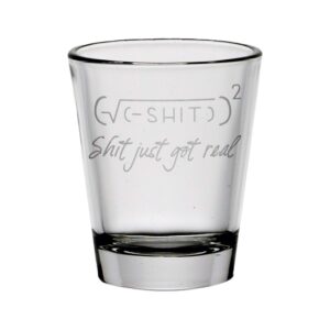 shit got real shot glass (clear)