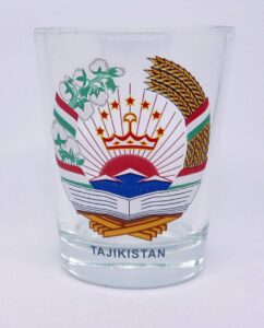tajikistan coat of arms shot glass