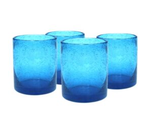 artland iris double old fashioned glass (set of 4), turquoise