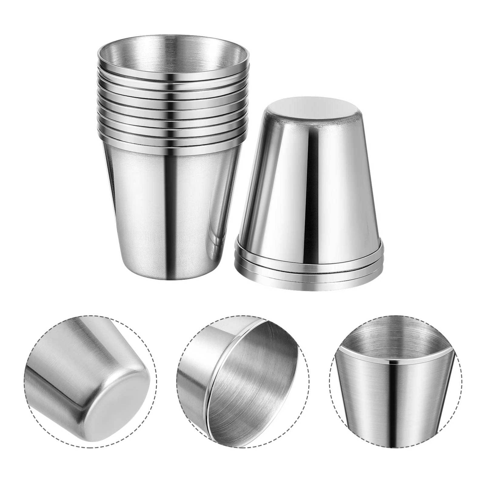 TOYANDONA Coffee Tumblers 12Pcs Stainless Steel Shot Glasses, Unbreakable Metal Shot Cups Drinking Tumbler Travel Coffee Tea Cup Whiskey Glasses for Home Bar Camping Supplies