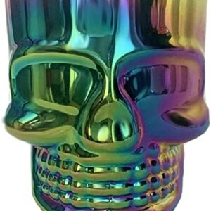 Circleware Skull Face Heavy Base Whiskey Shot Glasses, Set of 6, Party Home Entertainment Dining Beverage Drinking Glassware for Brandy, Liquor, Bar Decor, Jello Cups, 1.7 oz, Fun Shooters