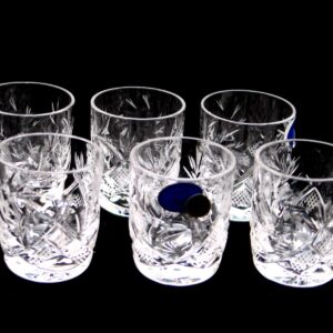 SET of 6 Russian Vintage CUT Crystal Stemless Shot Vodka Glasses 1.5 Oz / 50 ml, Old-fashioned Handmade European Crystal Gift Set