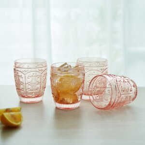 Fitz and Floyd Trestle Rocks Double Old Fashioned, Set of 4, Blush