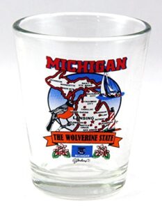 michigan state elements map shot glass