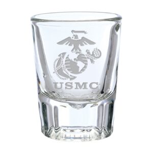 7.62 design u.s. marine corps eagle globe & anchor deep etched 1.5 oz. shot glass