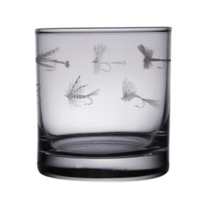 HullSpeed Designs Fly Fishing Engraved Rocks & Whiskey Glasses - Gift for Fisherman (Set of 2)