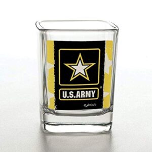 jenkins enterprises us army shot glass military shot glass - us army gifts for men and women | armed forces gifts for men and women | us army crest logo 2 oz square shot glass