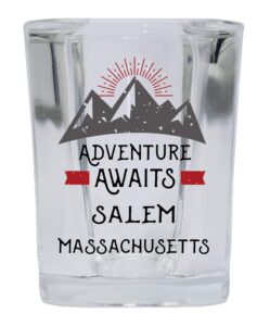 r and r imports salem massachusetts souvenir 2 ounce square base liquor shot glass adventure awaits design