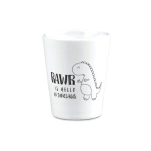 ceramic shot glasses rawr is hello in dinosaur dinos animals bar supplies accessories 2 oz