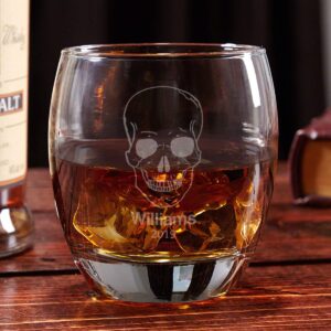 phantom skull personalized whiskey glass (custom product)