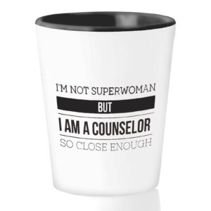 bubble hugs counselor shot glass 1.5oz - i'm not superwoman but a counselor- for guidance mental therapist psychology school psychiatrist