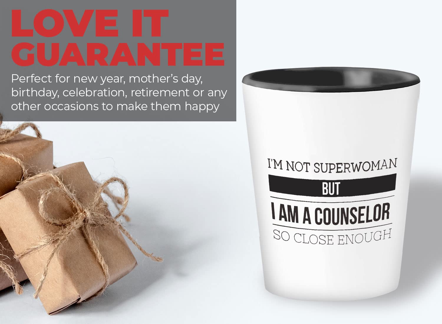 Bubble Hugs Counselor Shot Glass 1.5Oz - I'm Not Superwoman but a Counselor- for Guidance Mental Therapist Psychology School Psychiatrist