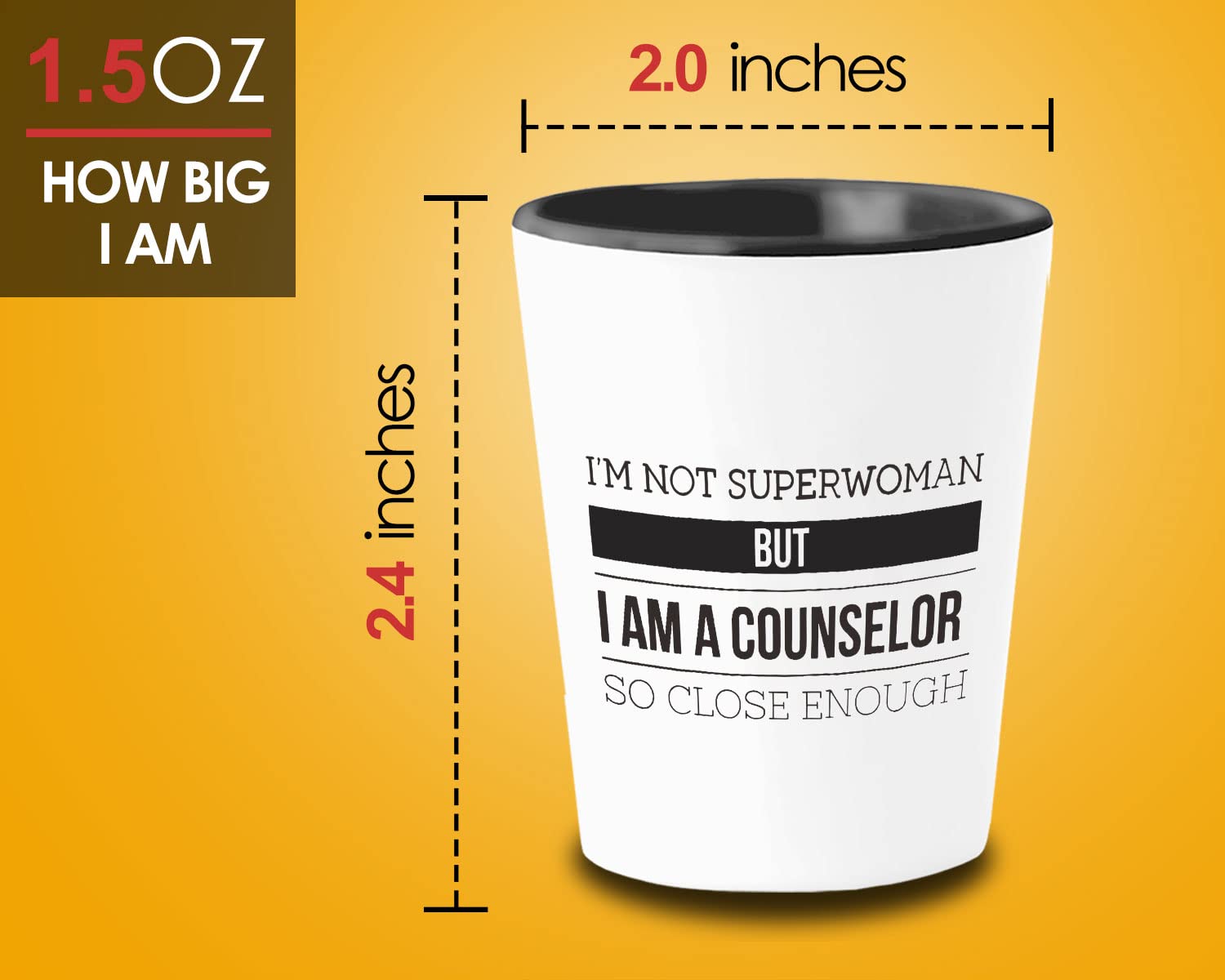 Bubble Hugs Counselor Shot Glass 1.5Oz - I'm Not Superwoman but a Counselor- for Guidance Mental Therapist Psychology School Psychiatrist