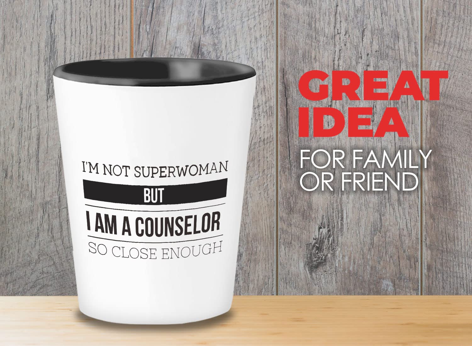 Bubble Hugs Counselor Shot Glass 1.5Oz - I'm Not Superwoman but a Counselor- for Guidance Mental Therapist Psychology School Psychiatrist