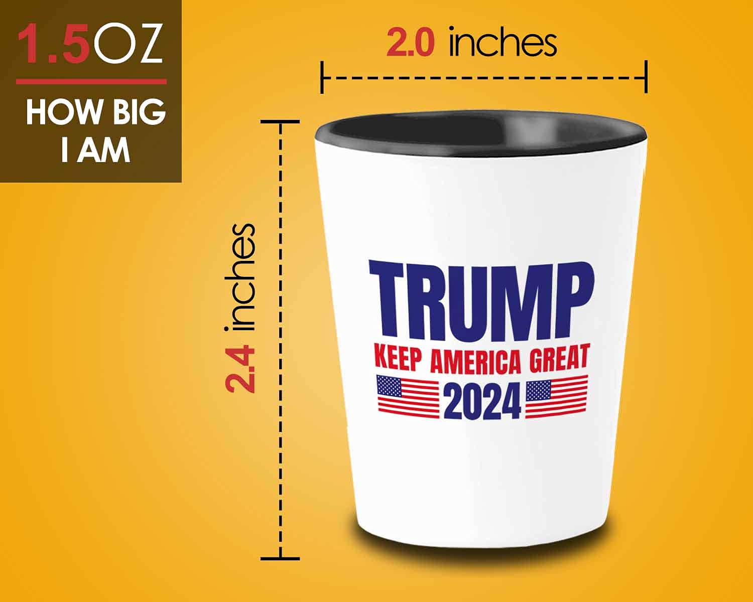 Bubble Hugs Politics Shot Glass 1.5 oz - Trump 2024 Keep America Great - Vote Government Leader Ballot Conservative Political View White House