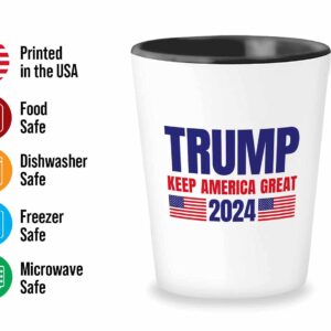 Bubble Hugs Politics Shot Glass 1.5 oz - Trump 2024 Keep America Great - Vote Government Leader Ballot Conservative Political View White House