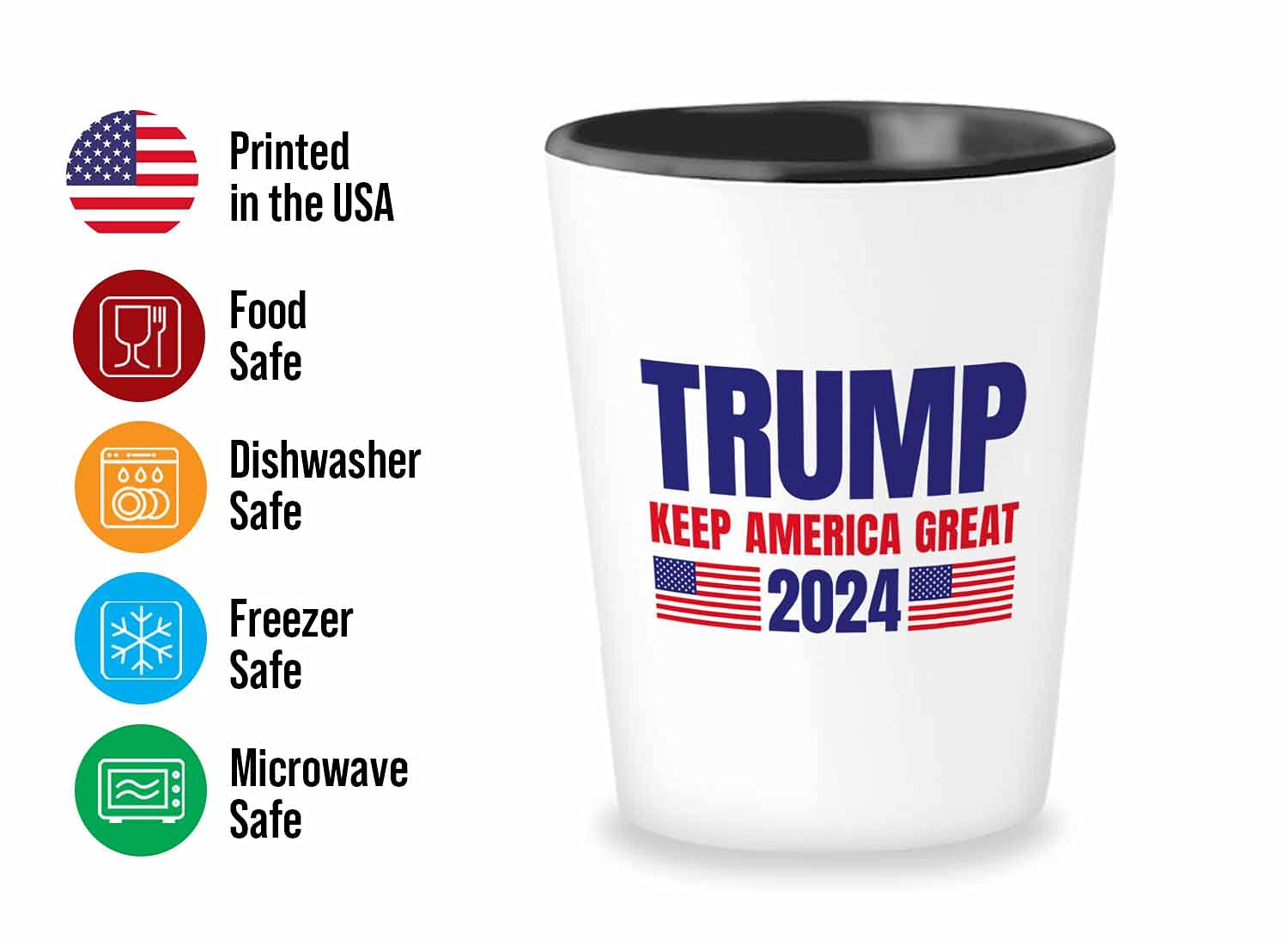 Bubble Hugs Politics Shot Glass 1.5 oz - Trump 2024 Keep America Great - Vote Government Leader Ballot Conservative Political View White House