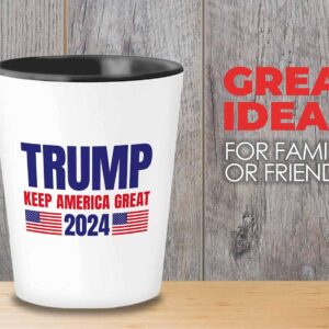 Bubble Hugs Politics Shot Glass 1.5 oz - Trump 2024 Keep America Great - Vote Government Leader Ballot Conservative Political View White House