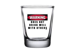 rogue river tactical funny shot glass warning does not drink well with others gag gift
