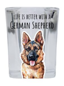 r and r imports i love my german shepherd 2 ounce square base liquor shot glass