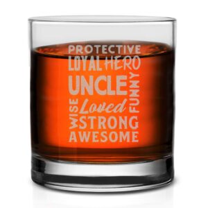 veracco uncle wolds cloud protective loyal hero wise loved strong gentle hardworking whiskey glass funny birthday gifts fathers day birthday gifts for new dad daddy stepdad (clear)