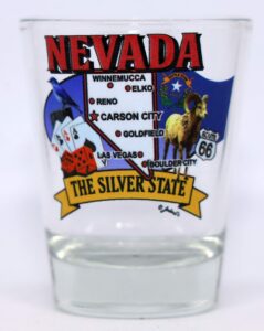 nevada state elements map shot glass