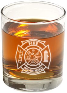 firefighter whiskey glass (set of two) – firefighter engraved exquisite whiskey glass - gifts for whiskey lovers - firefighter present for retirement, graduation, birthday – firefighter home décor