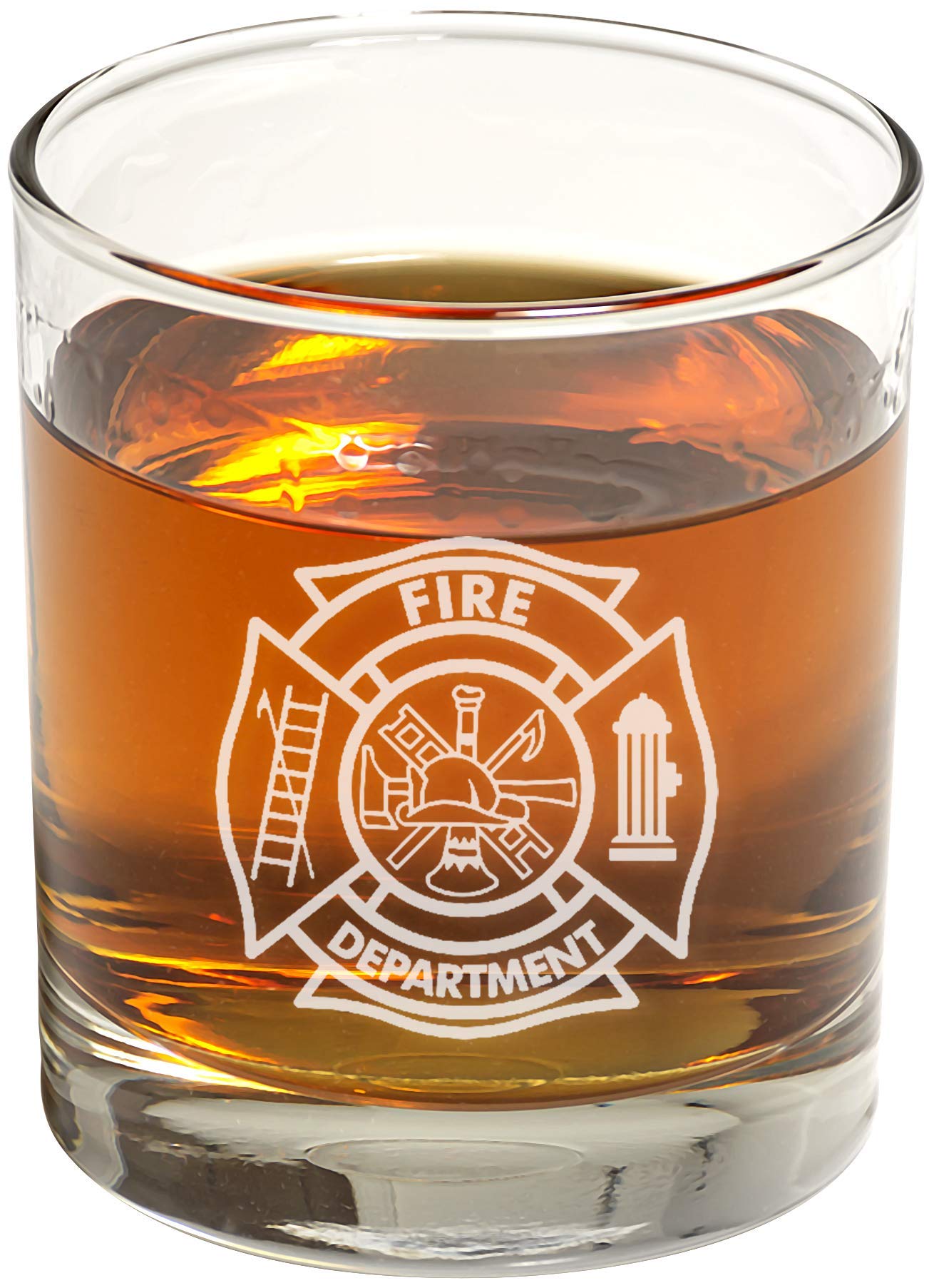 Firefighter Whiskey Glass (Set of Two) – Firefighter Engraved Exquisite Whiskey Glass - Gifts for Whiskey Lovers - Firefighter Present for Retirement, Graduation, Birthday – Firefighter Home Décor