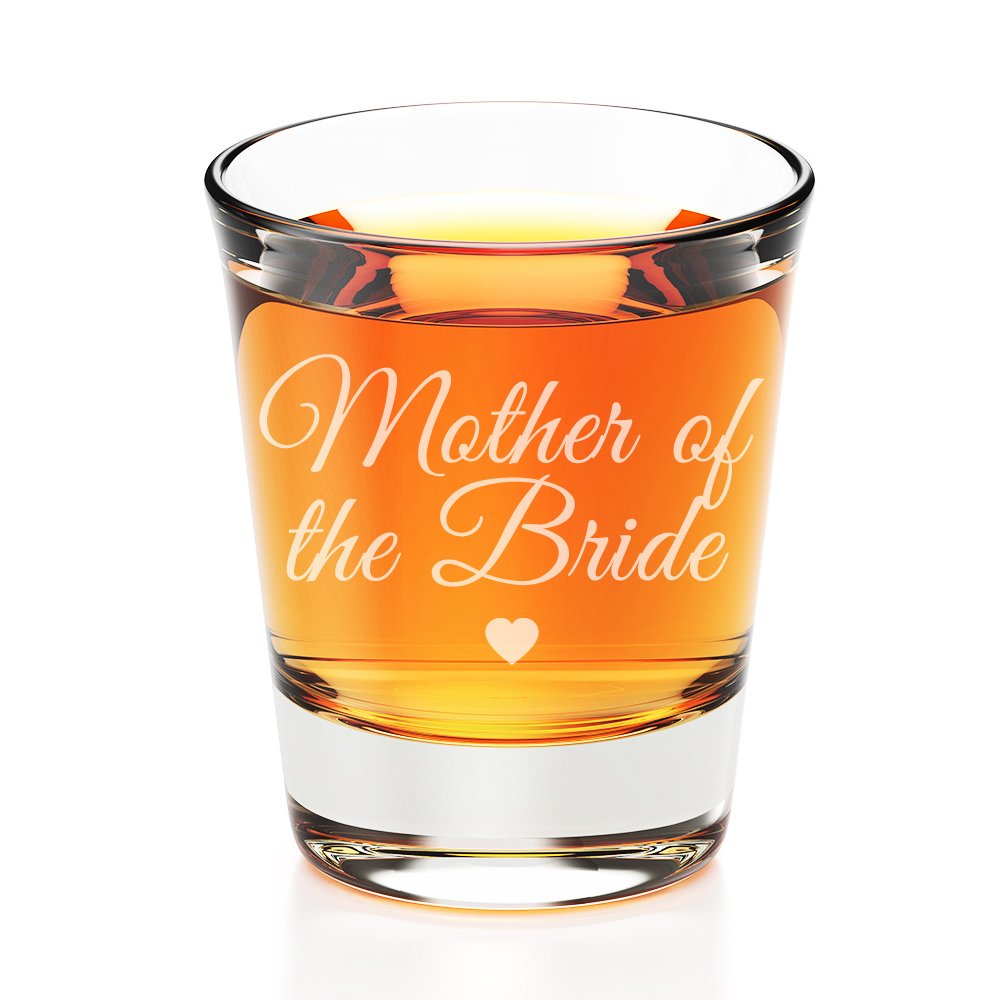 Mother of the Bride Heart Engraved Fluted Shot Glass