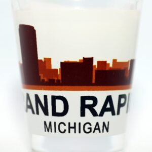Grand Rapids Michigan Sunset Skyline Shot Glass