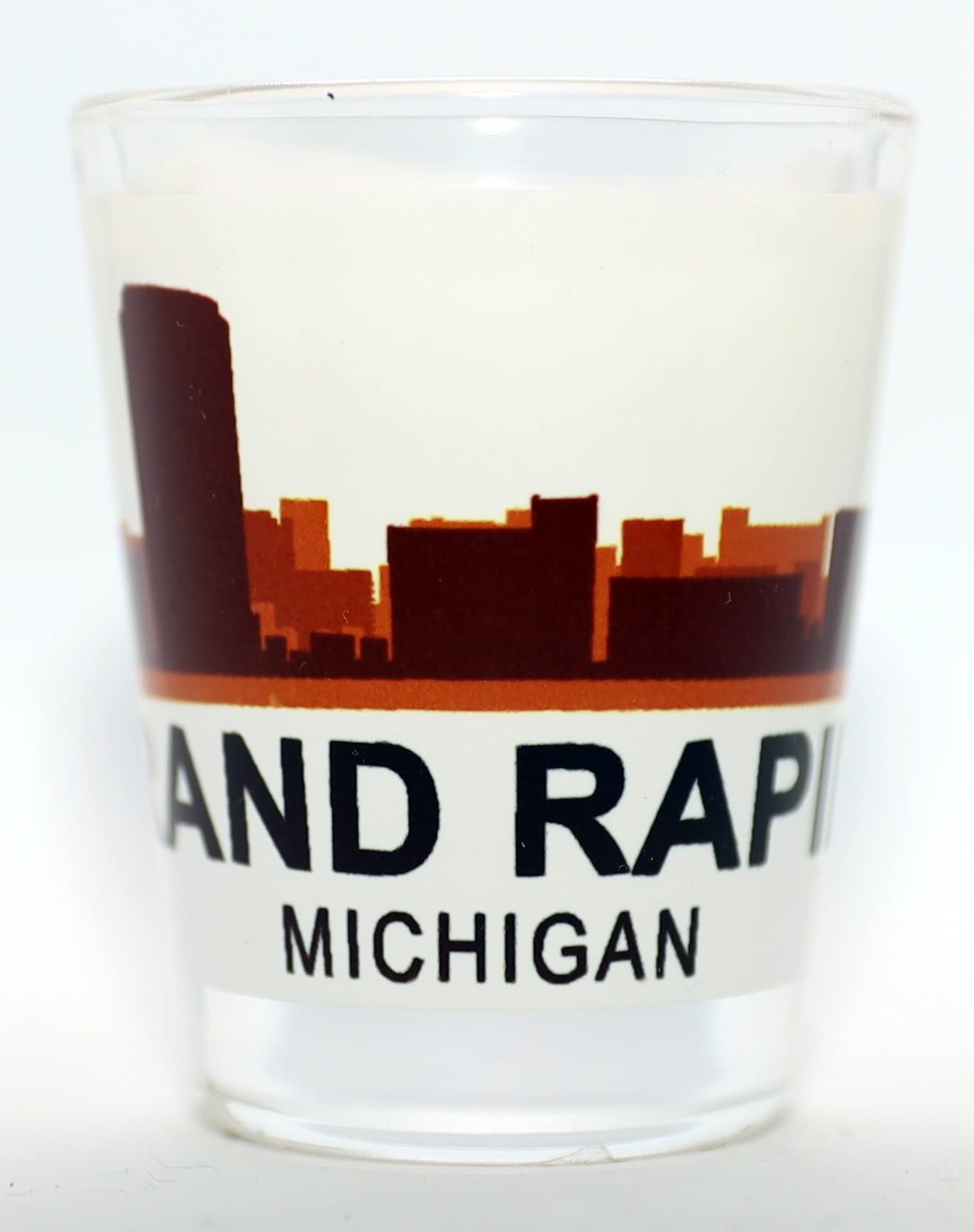 Grand Rapids Michigan Sunset Skyline Shot Glass