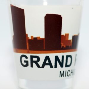 Grand Rapids Michigan Sunset Skyline Shot Glass