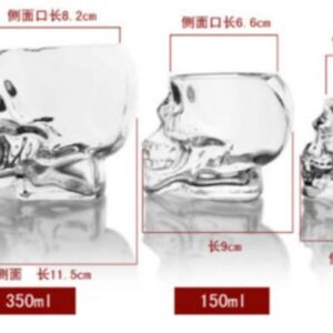 HOAZIACEHN Skull Shot Glasses 2PCS, Crystal Skeleton Cup Halloween Drinkware Supplies, Skull Shaped Clear Glass Cup For Halloween Party Bar (80ml)