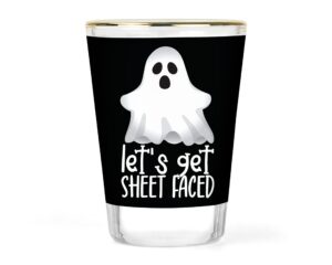 halloween shot glass | let's get sheet faced | halloween party shot glasses | ghost shot glass | halloween gift | halloween glass | happy halloween