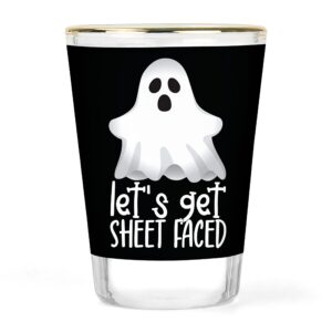 Halloween Shot Glass | Let's Get Sheet Faced | Halloween Party Shot Glasses | Ghost Shot Glass | Halloween Gift | Halloween Glass | Happy Halloween