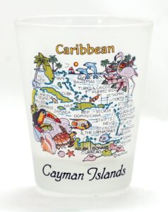 cayman islands caribbean map frosted shot glass lpco