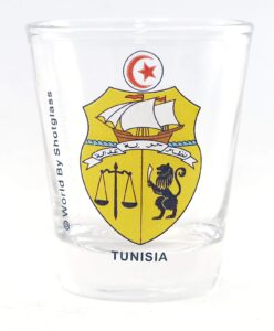 tunisia coat of arms shot glass