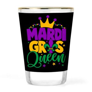 Mardi Gras Shot Glass Set- Couples Gift Set - King and Queen Shot Glasses - His and Hers Gift - Couple Shots - Mardi Gras Favors