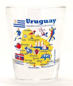 uruguay landmarks and icons collage shot glass