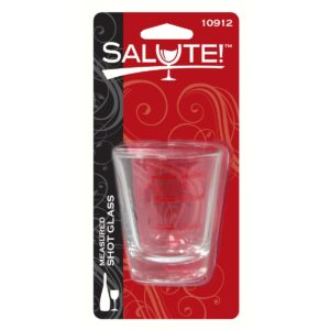 salute! measured round 1.5 oz clear shot glass, single