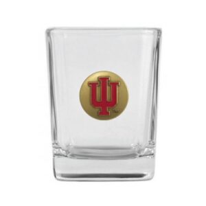 indiana university block iu nickel silver or brass emblem shot glass collectible iusg4b imc-retail (brass)