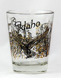 idaho eagle deer and wolf shot glass